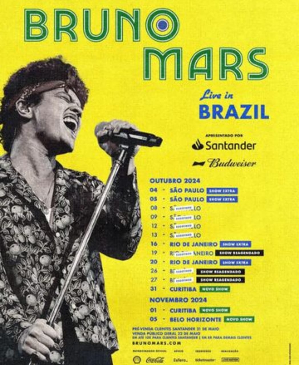 EXCURSÃO BRUNO MARS - 04 DE OUTUBRO (DATA EXTRA)